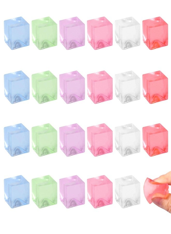 JOFONY 24PCS Mini Ice Cube Toys,Squeeze Cubes Ball- Ice Fidget Squeeze Toys for Kids and Adults with ADHD and Autism for Anxiety Relief & Hand Therapy - Image 1